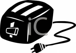 300x210 Black And White Toaster Clipart Image