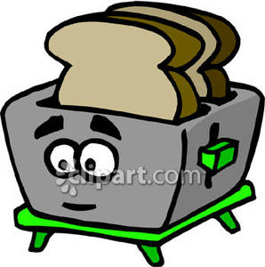 298x300 Toaster With A Cartoon Face Royalty Free Clipart Picture