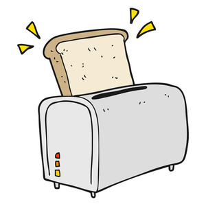 300x300 Freehand Drawn Cartoon Burning Toaster Royalty Free Stock Image
