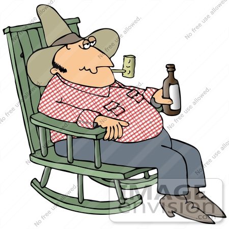 450x450 Cliprt Graphic Of Cowboy Smoking Tobacco Pipend Drinking