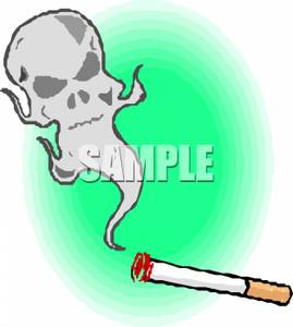 269x300 Skull In Cigarette Smoke Clip Art Image