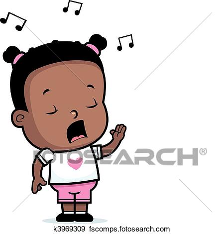 450x470 Clip Art Of Toddler Singing K3969309