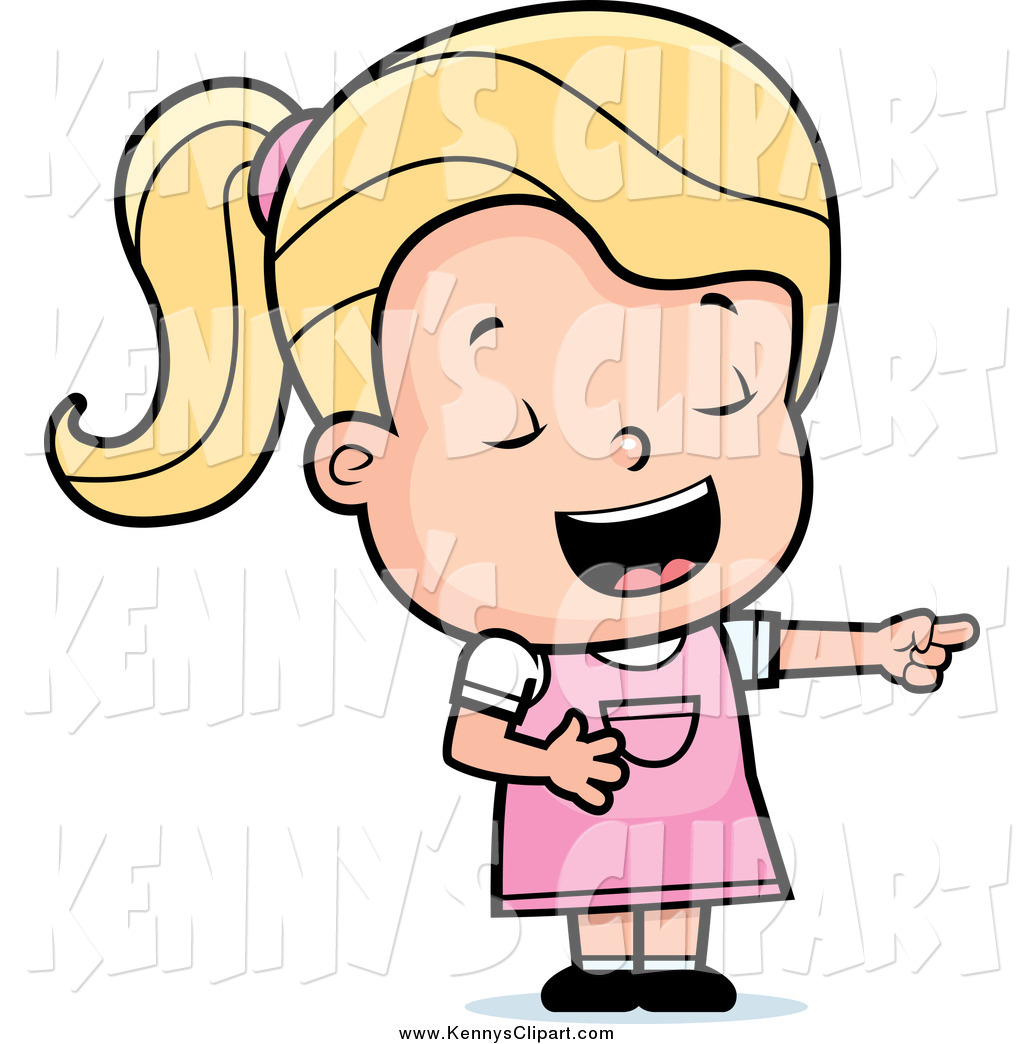 1024x1044 Clip Art Of A Blond White Toddler Girl Laughing And Pointing By