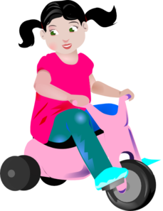 229x297 Girl Riding A Pink Tricycle Clip Art