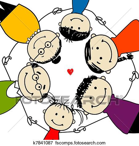 450x470 Clip Art Of Happy Family Together, Frame For Your Design K7841087