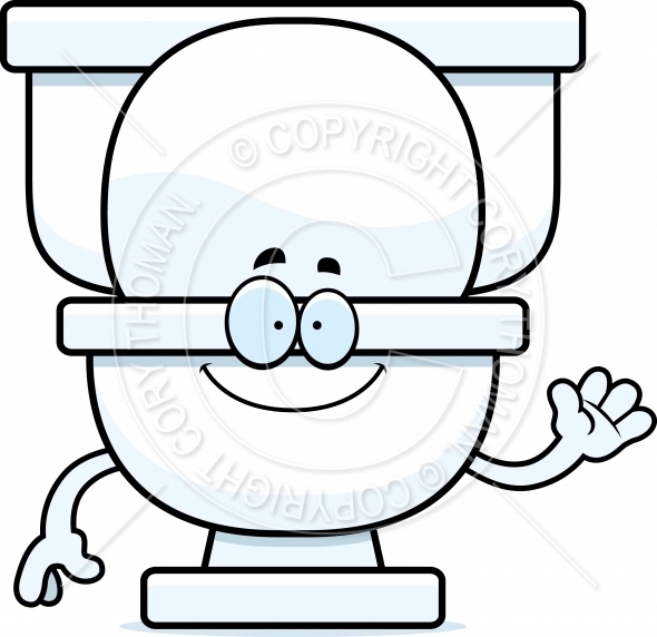 590x572 Cartoon Toilet Waving Vector And Royalty Free License