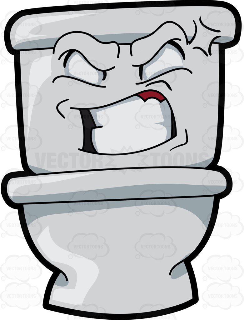 781x1024 An Angry Toilet Seat Cartoon Clipart