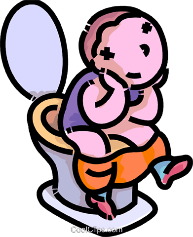 391x480 Boy Going To The Bathroom Royalty Free Vector Clip Art