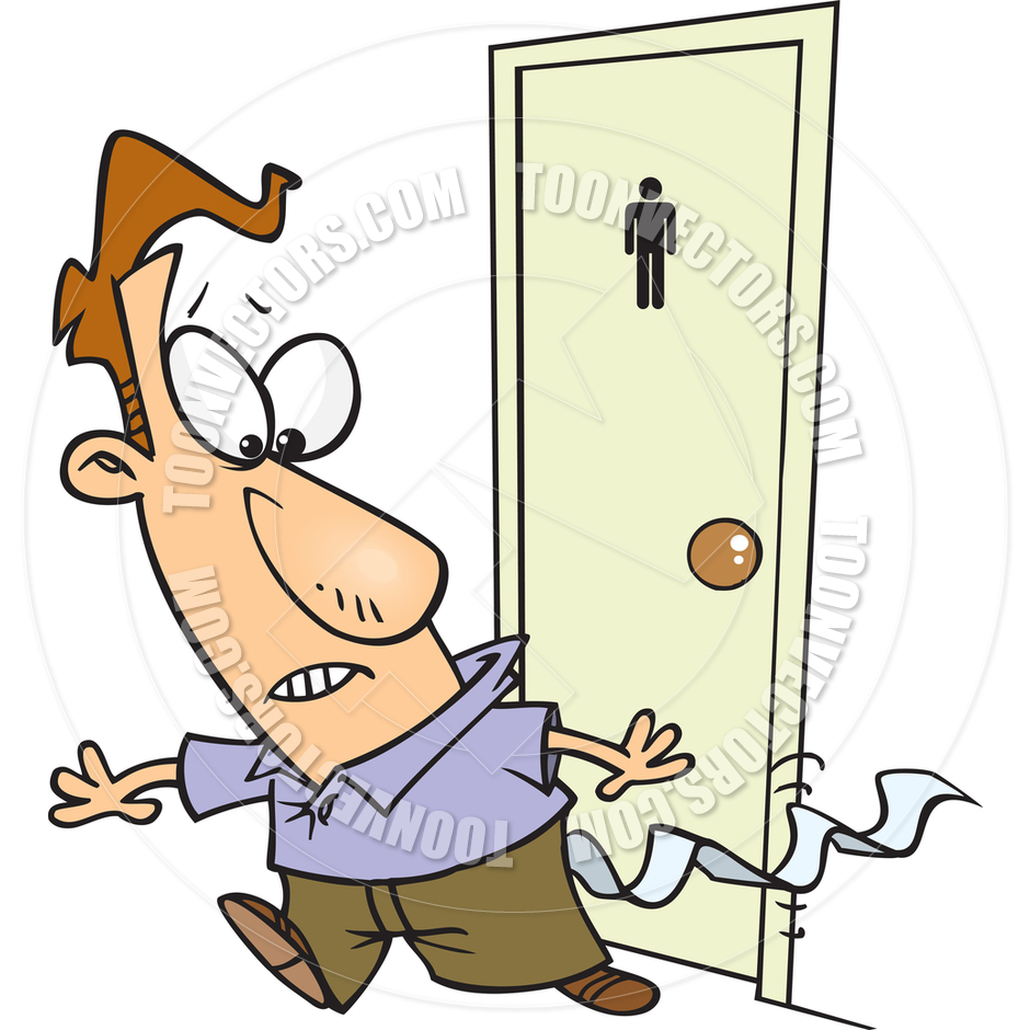 940x940 Cartoon Man Restroom Toilet Paper By Ron Leishman Toon Vectors