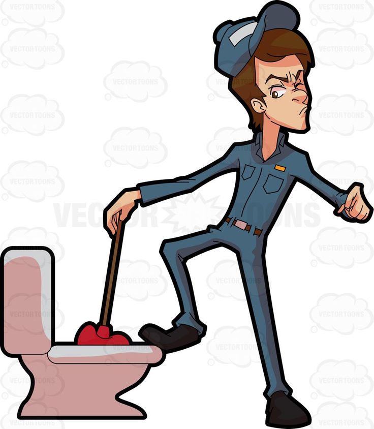 736x844 A Plumber Trying To Fix A Clogged Toilet Toilet
