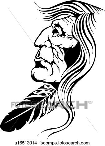 339x470 Clipart Of Illustration, Lineart, Indian, Native, American
