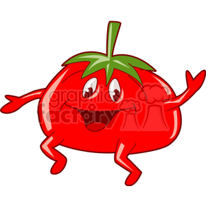 300x300 Royalty Free Dancing Tomato 142357 Vector Clip Art Image