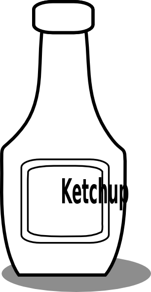 306x590 Ketchup Black And White Clip Art