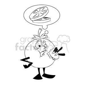 300x300 Royalty Free Tom The Cartoon Tomato Character Eating A Sandwich
