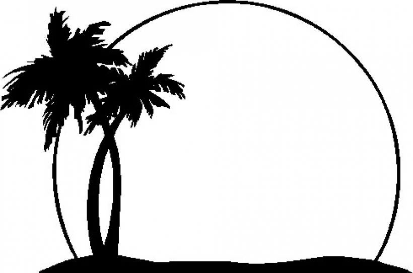 820x542 Black And White Palm Tree Clip Art Clipartscofree Download Png