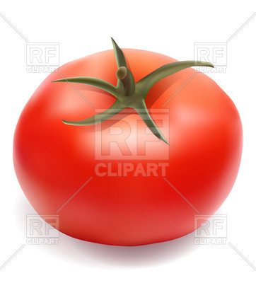 362x400 Red Realistic Tomato Royalty Free Vector Clip Art Image