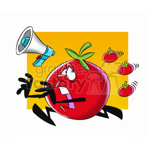 300x300 Royalty Free Tom The Cartoon Tomato Character Running
