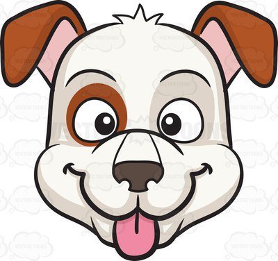 400x376 Simple Cartoon Dog With Tongue Out Emoticon Cartoon Clip Art