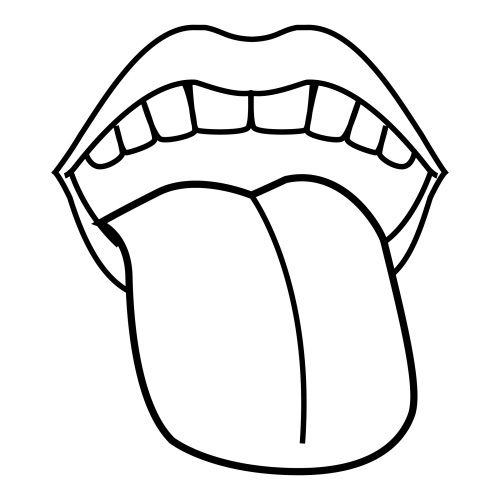 500x500 Tongue Clipart Black And White