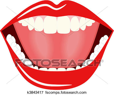 450x376 Clip Art Of Big Mouth Vector K3843417