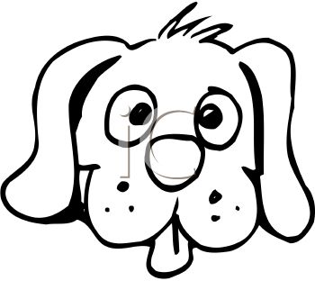 350x312 Picture Of A Dogs Head With It's Tongue Out In A Vector Clip Art
