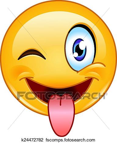 384x470 Clipart Of Stuck Out Tongue And Winking Eye Em K24472782