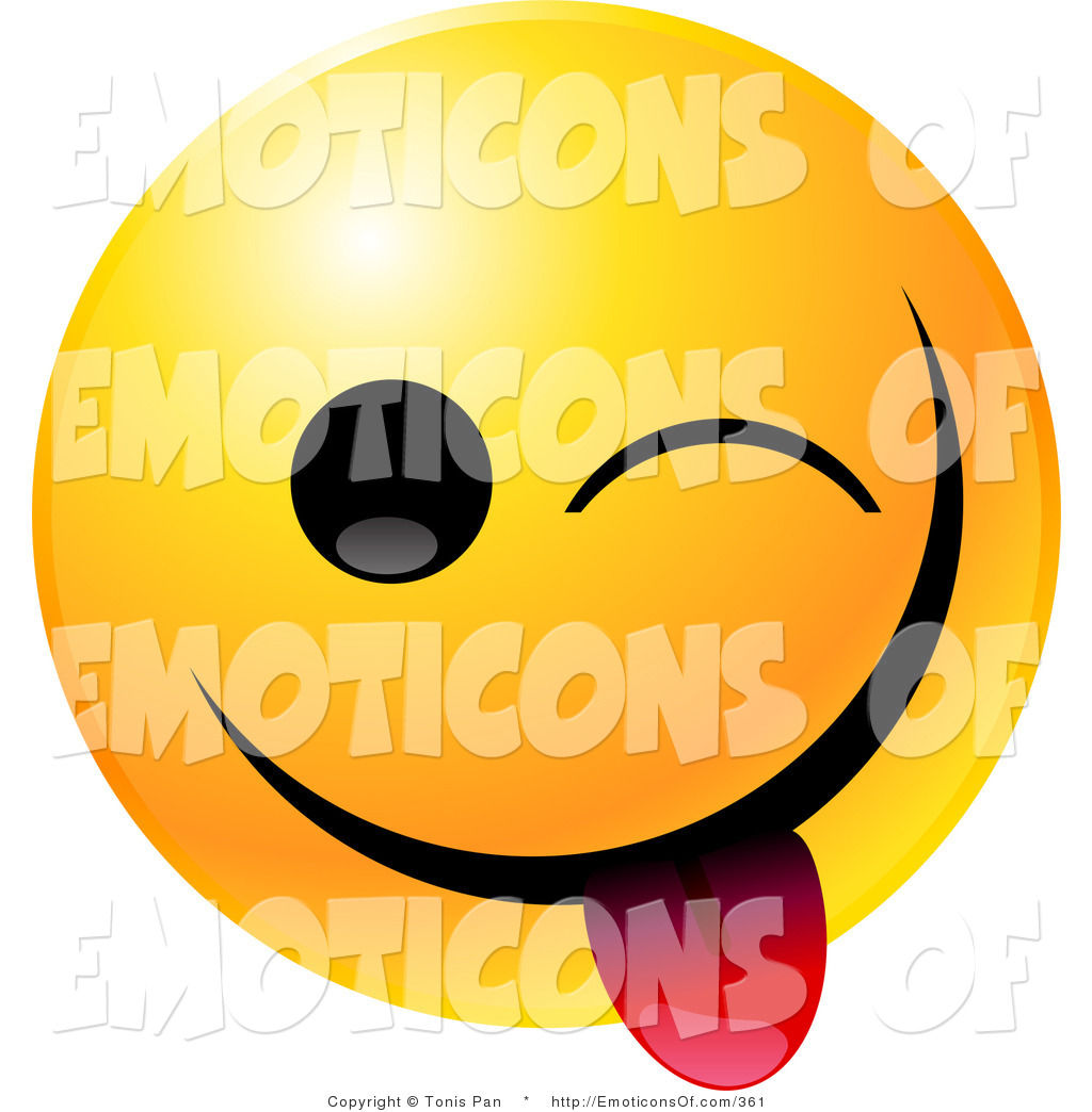 1024x1044 Clip Art Vector Of A Round Yellow Emoticon Face Teasing, Winking