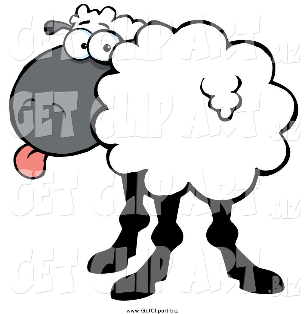 1024x1044 Clip Art Of A Sheep Turning Its Head Back And Sticking Its Tongue