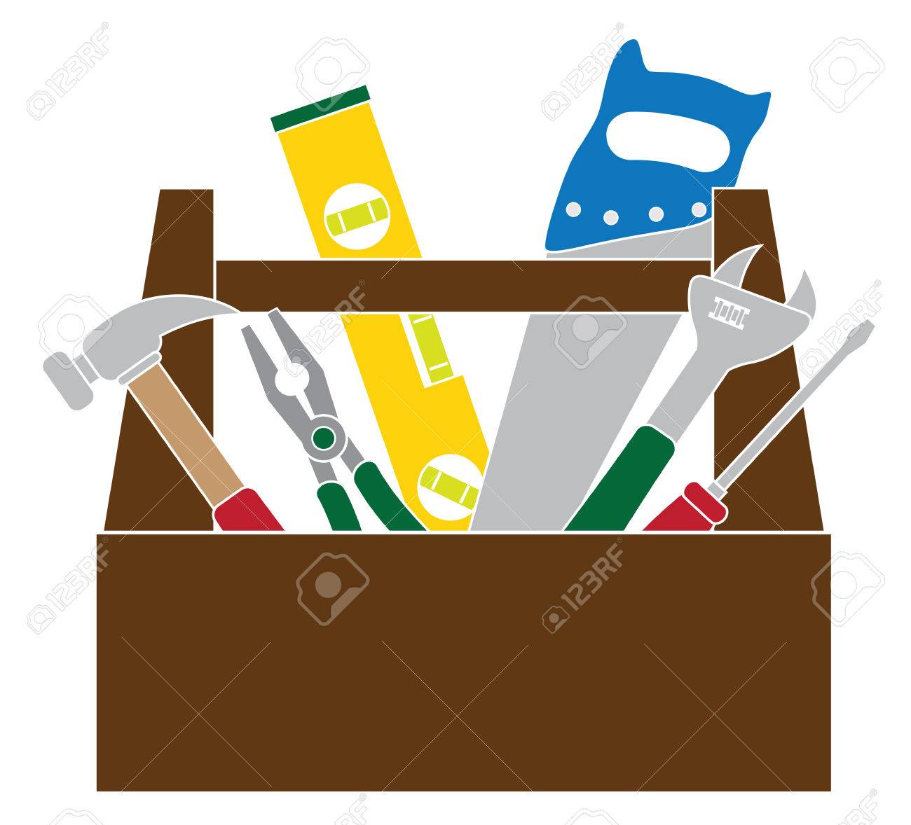 1300x1178 Wood Tool Box Clip Art. Toolbox On A White Background Vector