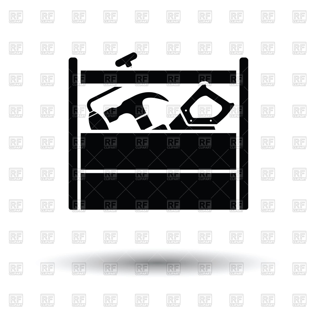 1200x1200 Wooden Tool Box Royalty Free Vector Clip Art Image