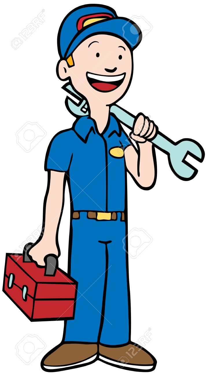716x1300 Mechanic Man Repairman In Uniform Holding A Toolbox And Wrench
