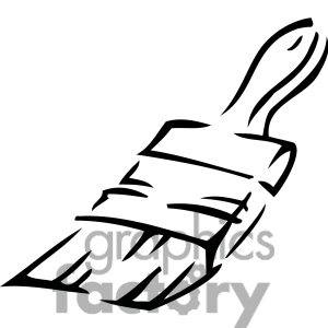 300x300 Free Paint Brush Clip Art Black And White