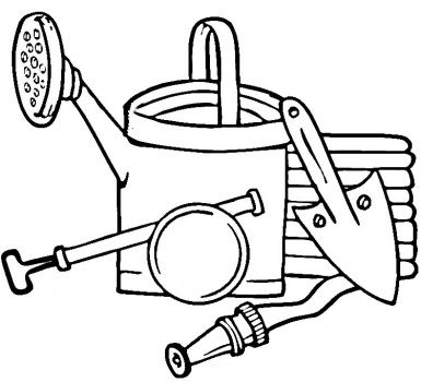 385x350 Garden Tools Coloring Page Super Coloring For Chase