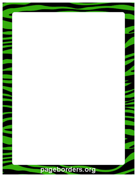 470x608 Printable Green And Black Zebra Print Border. Use The Border