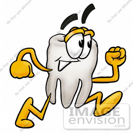 450x450 Clip Art Graphic Of A Human Molar Tooth Character Running