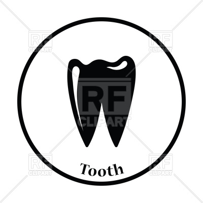 400x400 Thin Circle Design Of Tooth Icon Royalty Free Vector Clip Art