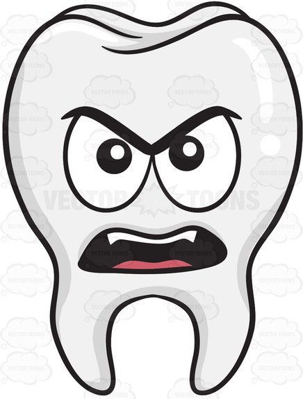 436x575 Angry Tooth Cartoon Clipart