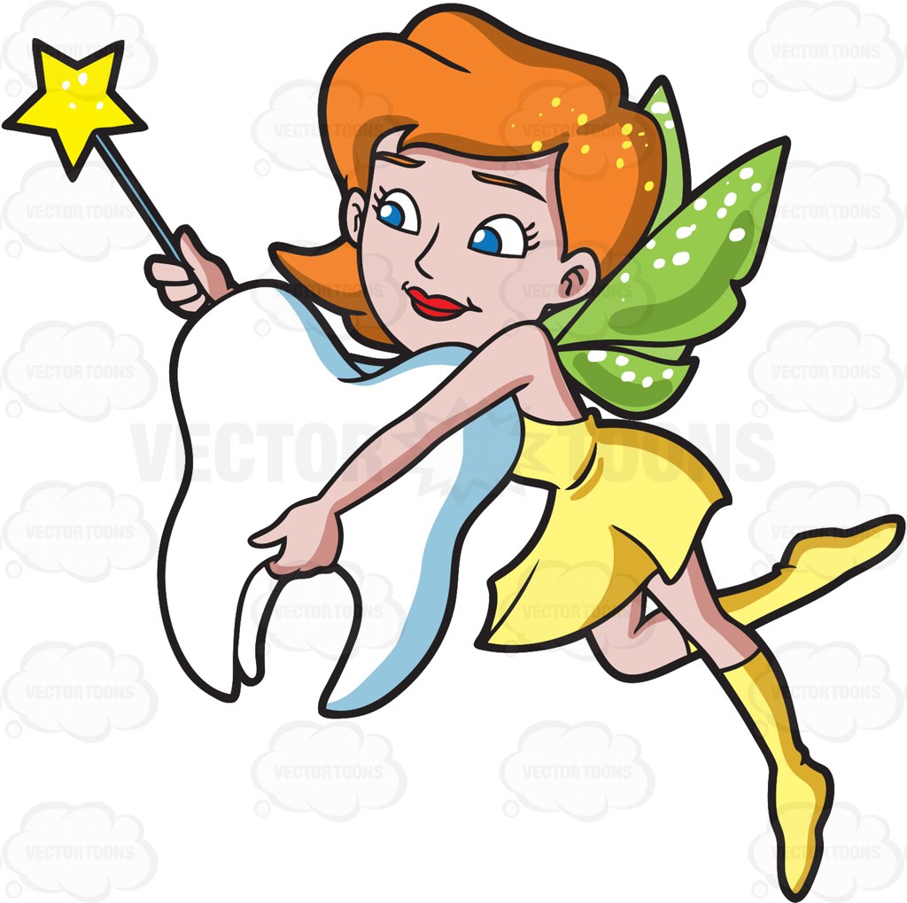 1024x1019 A Fairy Hugging A Tooth Tooth Cartoon