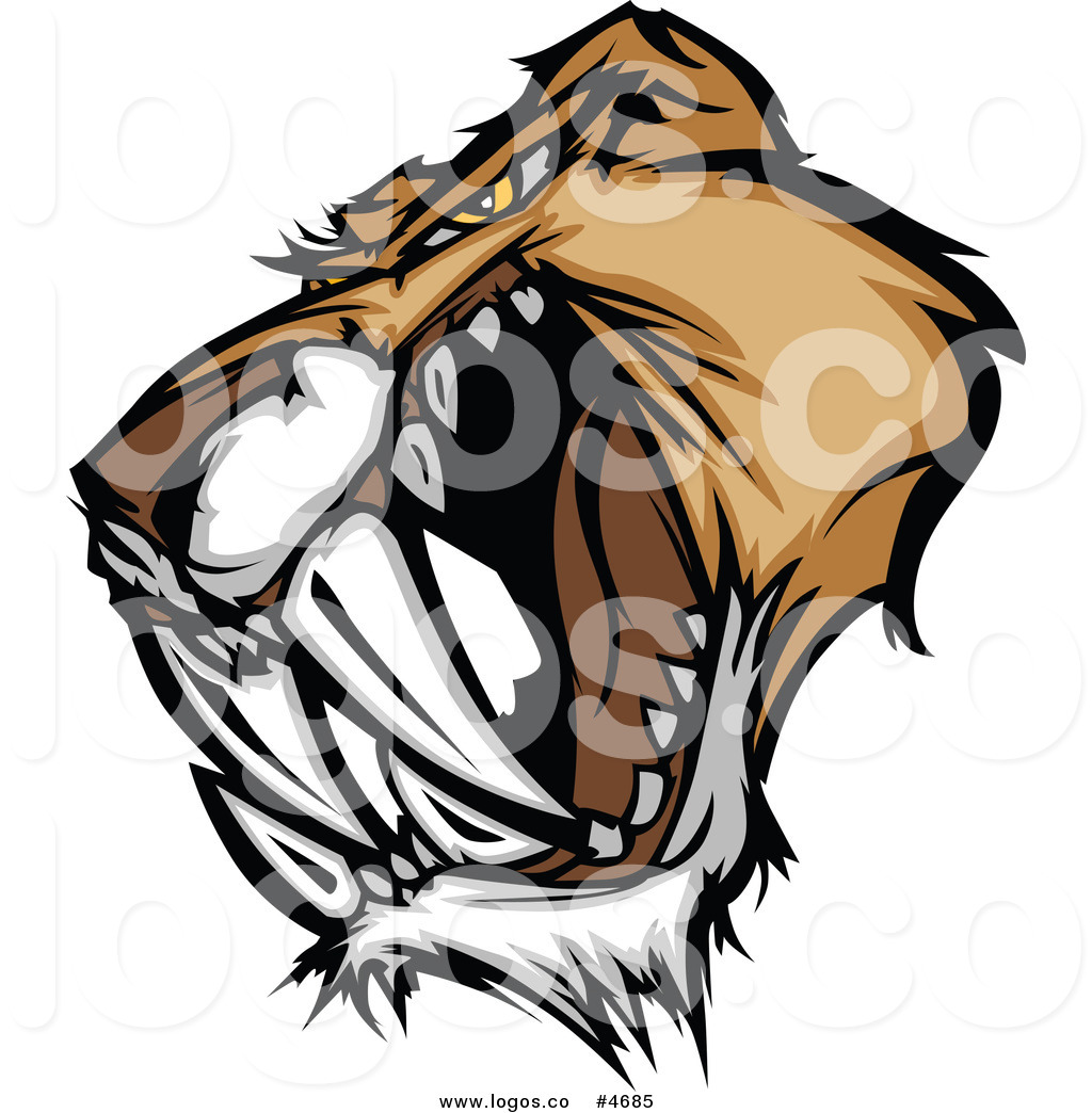 1024x1044 Royalty Free Clip Art Vector Logo Of A Growling Saber Tooth Tiger