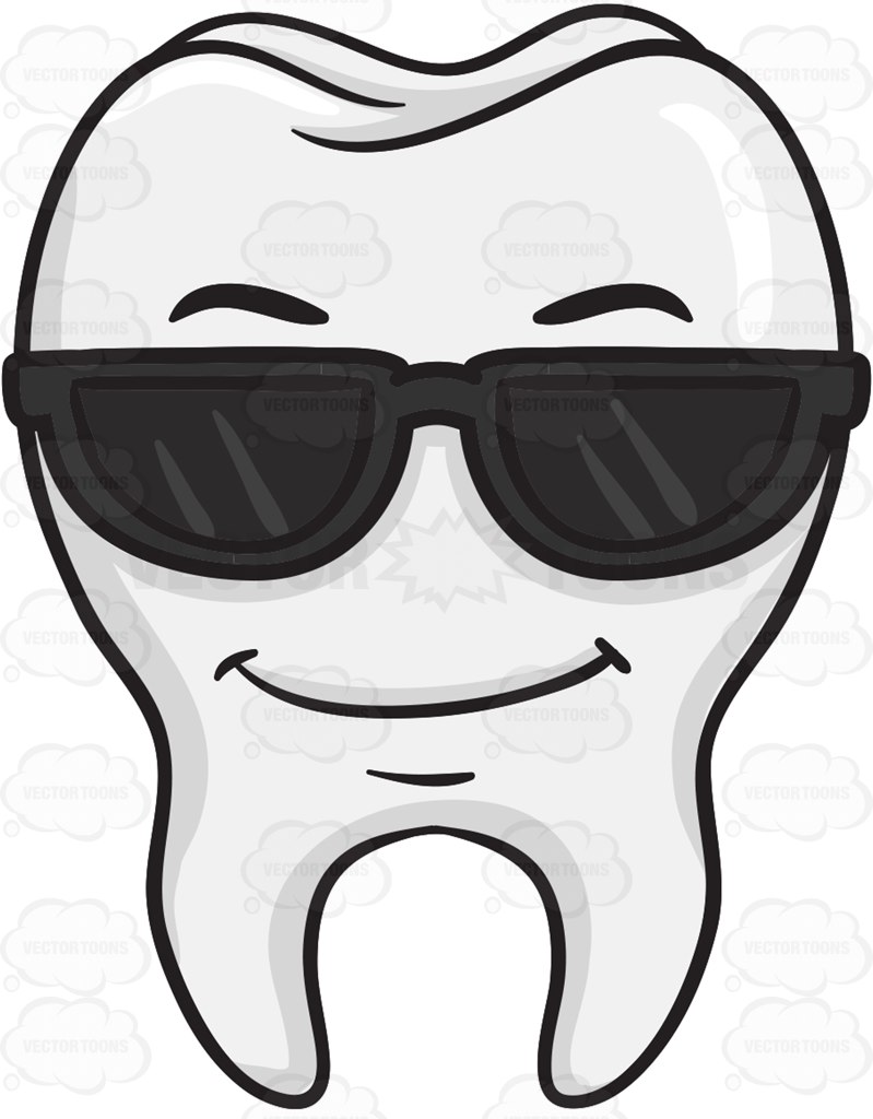 799x1024 Cool Looking Tooth Wearing Sunglasses Cartoon Clipart