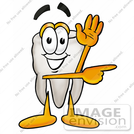 450x450 Clip Art Graphic Of A Human Molar Tooth Character Waving