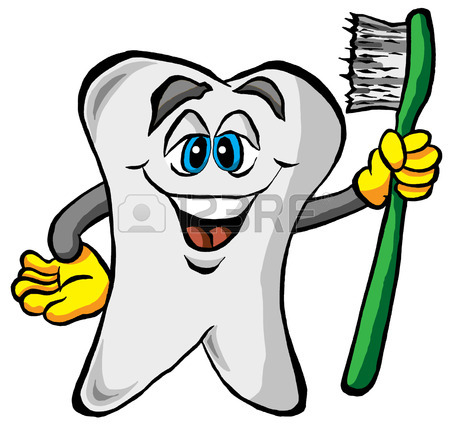 450x426 Cute Cartoon Tooth Brushing Itself Isolated On White Royalty Free