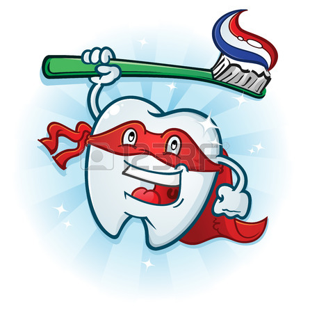 446x450 Dental Tooth Mascot Cartoon Character With Toothbrush Royalty Free