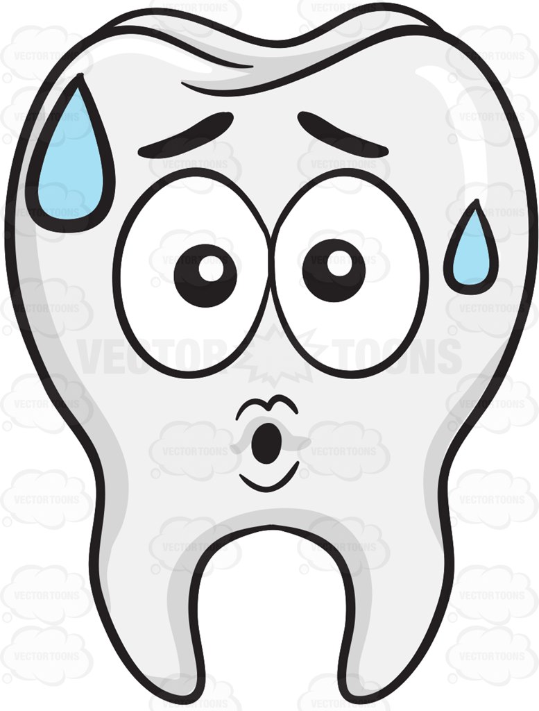 777x1024 Frightened And Sweating Tooth Vector Clipart And Teething