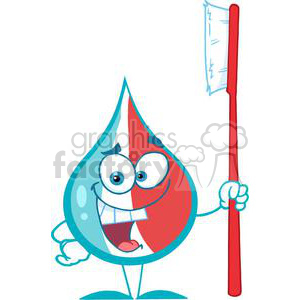 300x300 Royalty Free 3019 Toothpaste Character Holding A Toothbrush 380418