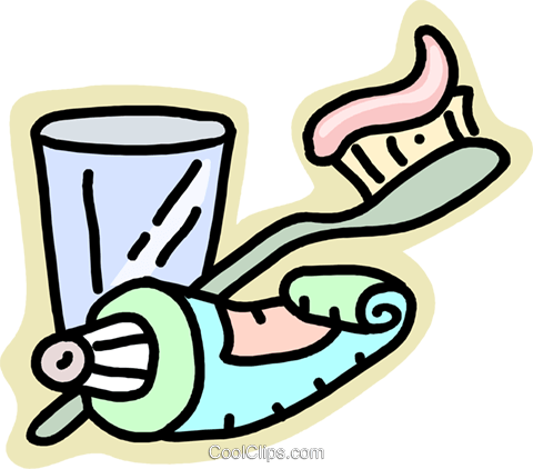 480x422 Toothpaste And Toothbrush Royalty Free Vector Clip Art