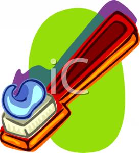 274x300 Brightly Colored Toothbrush And Toothpaste Clipart Image