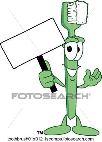 340x470 Clip Art Of Toothbrush With Sign Toothbrush01x012