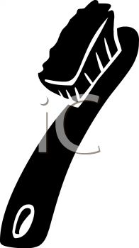 196x350 Picture Of A Silhouette Of A Toothbrush In A Vector Clip Art