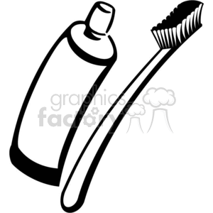 300x300 Royalty Free Toothpaste Tube And Toothbrush 372035 Vector Clip Art